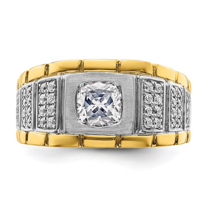 14k Two-tone  Two Tone 3/8 Ct. Lab Grown Diamond VS/SI+ G+ Semi Mount Polished Men's Ring