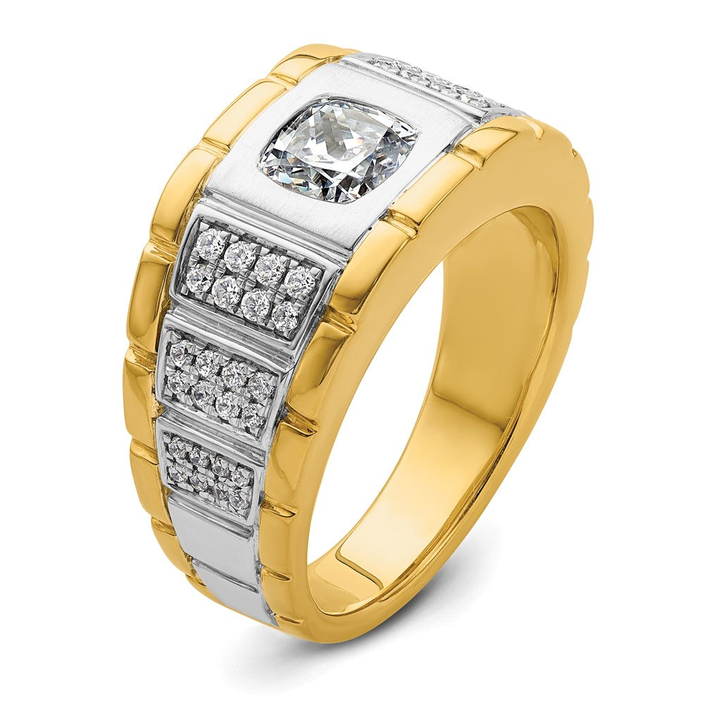 14k Two-tone  Two Tone 3/8 Ct. Lab Grown Diamond VS/SI+ G+ Semi Mount Polished Men's Ring
