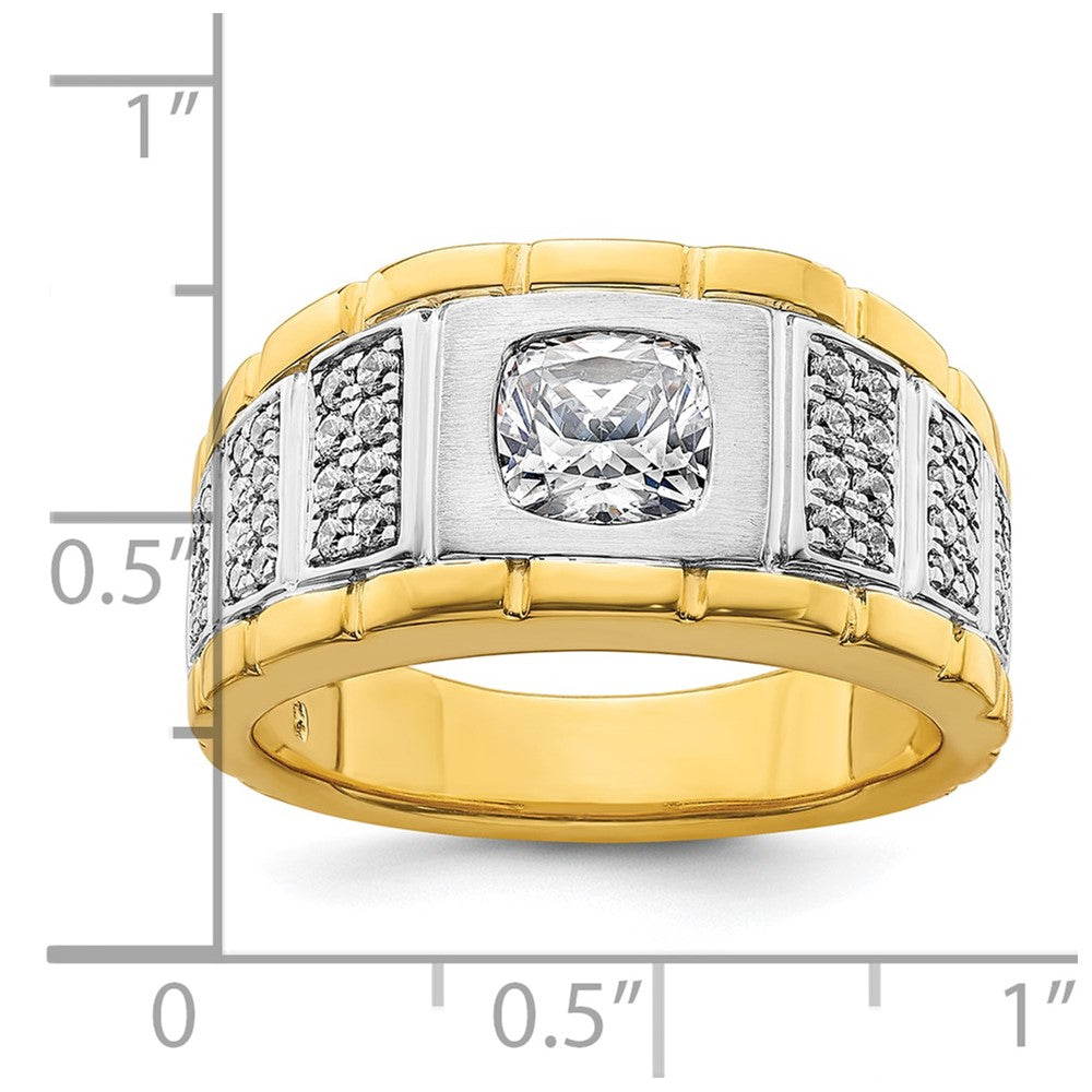 14k Two-tone  Two Tone 3/8 Ct. Lab Grown Diamond VS/SI+ G+ Semi Mount Polished Men's Ring