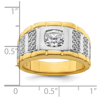 14k Two-tone  Two Tone 3/8 Ct. Lab Grown Diamond VS/SI+ G+ Semi Mount Polished Men's Ring
