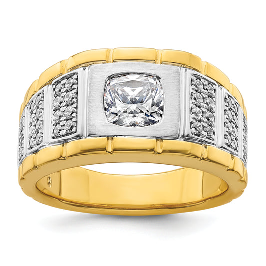 14k Two-tone Two Tone 1 3/8 Ct. Lab Grown Diamond VS/SI+ G+ Polished Men's Ring