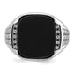 14k White Gold 5/8 Ct. Lab Grown Diamond VS/SI+ G+ and Onyx Men's Ring