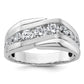 14k White Gold 1 3/8 Ct. Lab Grown Diamond VS/SI+ G+ Satin Men's Ring