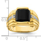 14k Yellow Gold 1/8 Ct. Lab Grown Diamond VS/SI+ G+ and Onyx Men's Ring