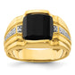 14k Yellow Gold 1/8 Ct. Lab Grown Diamond VS/SI+ G+ and Onyx Men's Ring