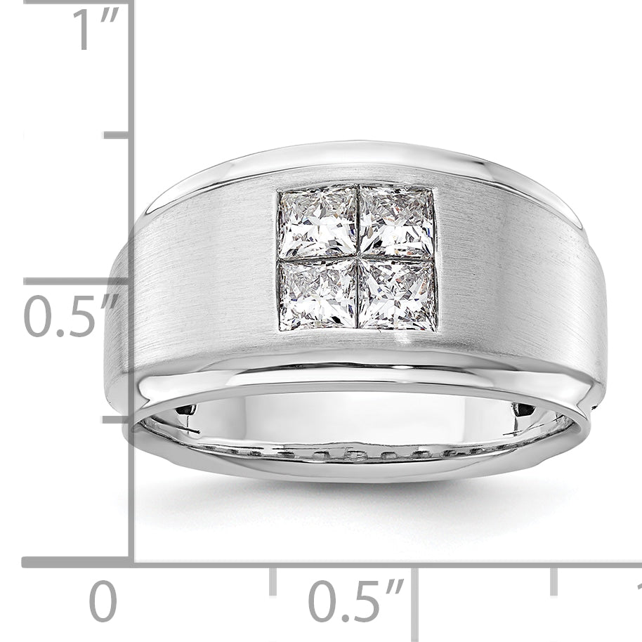 14k White Gold 7/8 Ct. Lab Grown Diamond VS/SI+ G+ Men's Ring