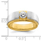 14k Two-tone Two Tone 3/4 Ct. Lab Grown Diamond VS/SI+ G+ Satin Men's Ring