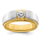 14k Two-tone Two Tone 3/4 Ct. Lab Grown Diamond VS/SI+ G+ Satin Men's Ring