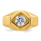 14k Yellow Gold 1 Ct. Lab Grown Diamond VS/SI+ G+ Polished and Satin Men's Ring