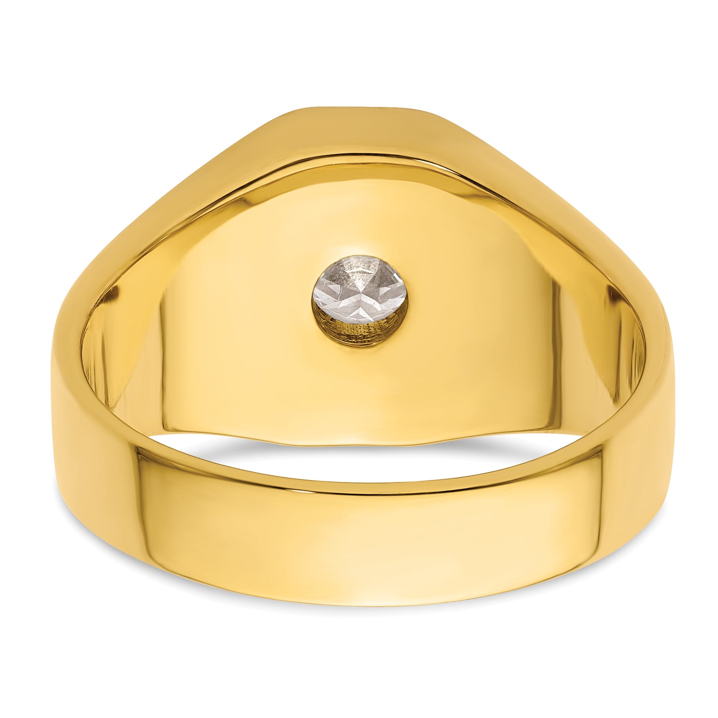 14k Yellow Gold 1 Ct. Lab Grown Diamond VS/SI+ G+ Polished and Satin Men's Ring