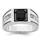 14k White Gold Black Rhodium 7/8 Ct. Lab Grown Diamond VS/SI+ G+ and Onyx Men's Ring