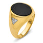 14k Yellow Gold 1/6 Ct. Lab Grown Diamond VS/SI+ G+ and Onyx Men's Ring