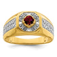 14k Yellow Gold 5/8 Ct. Lab Grown Diamond VS/SI+ G+ and Created Ruby Men's Ring