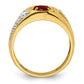 14k Yellow Gold 3/8 Ct. Lab Grown Diamond VS/SI+ G+ and Created Ruby Men's Ring