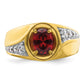 14k Yellow Gold 3/8 Ct. Lab Grown Diamond VS/SI+ G+ and Created Ruby Men's Ring