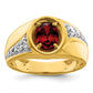 14k Yellow Gold 3/8 Ct. Lab Grown Diamond VS/SI+ G+ and Created Ruby Men's Ring