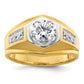 14k Two-tone Two Tone 1 1/5 Ct. Lab Grown Diamond VS/SI+ G+ Polished Men's Ring