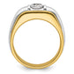 14k Two-tone Two Tone 3/4 Ct. Lab Grown Diamond VS/SI+ G+ Polished and Satin Men's Ring