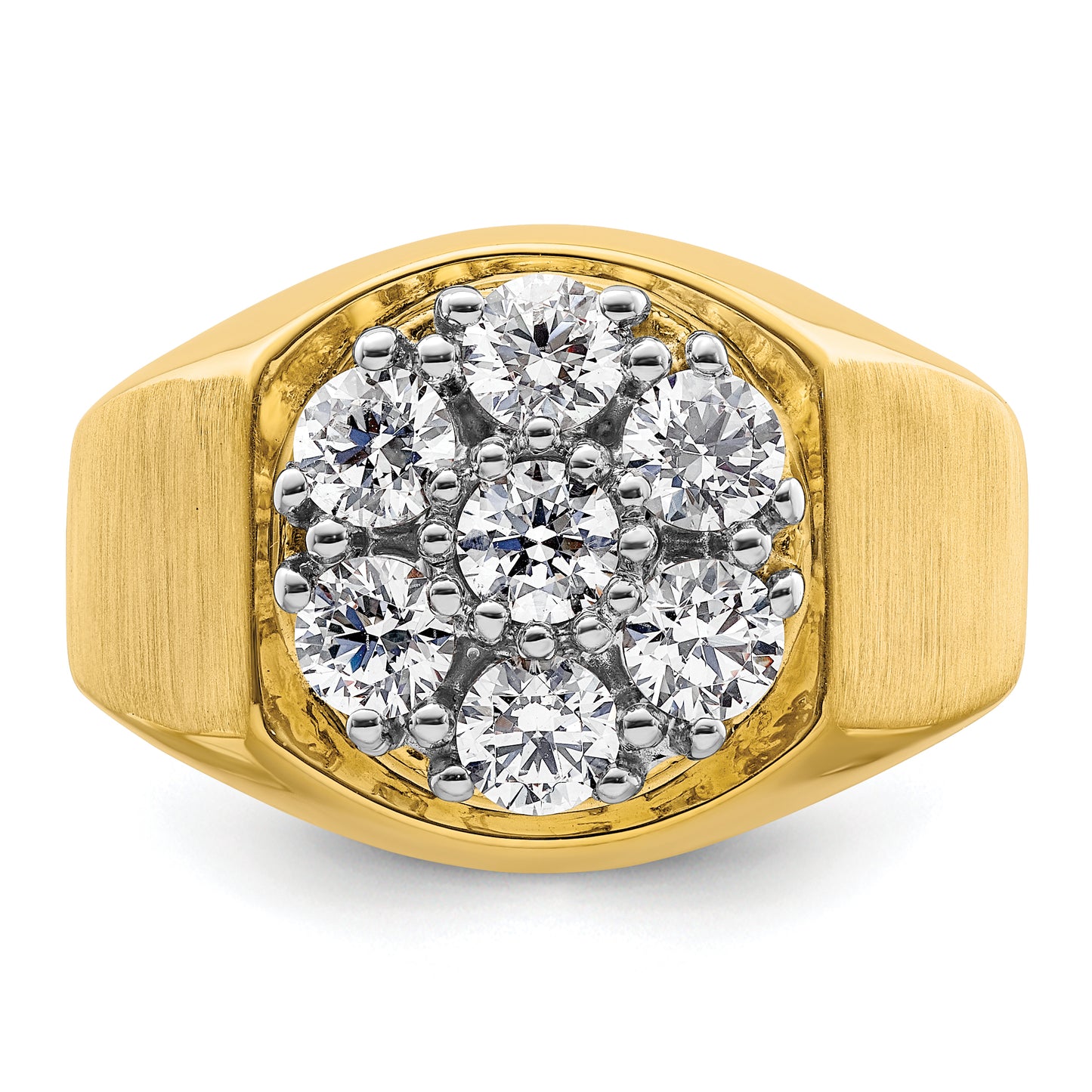 14k Two-Tone 1 3/8 Ct. Lab Grown Diamond VS/SI+ G+ Men's Cluster Ring