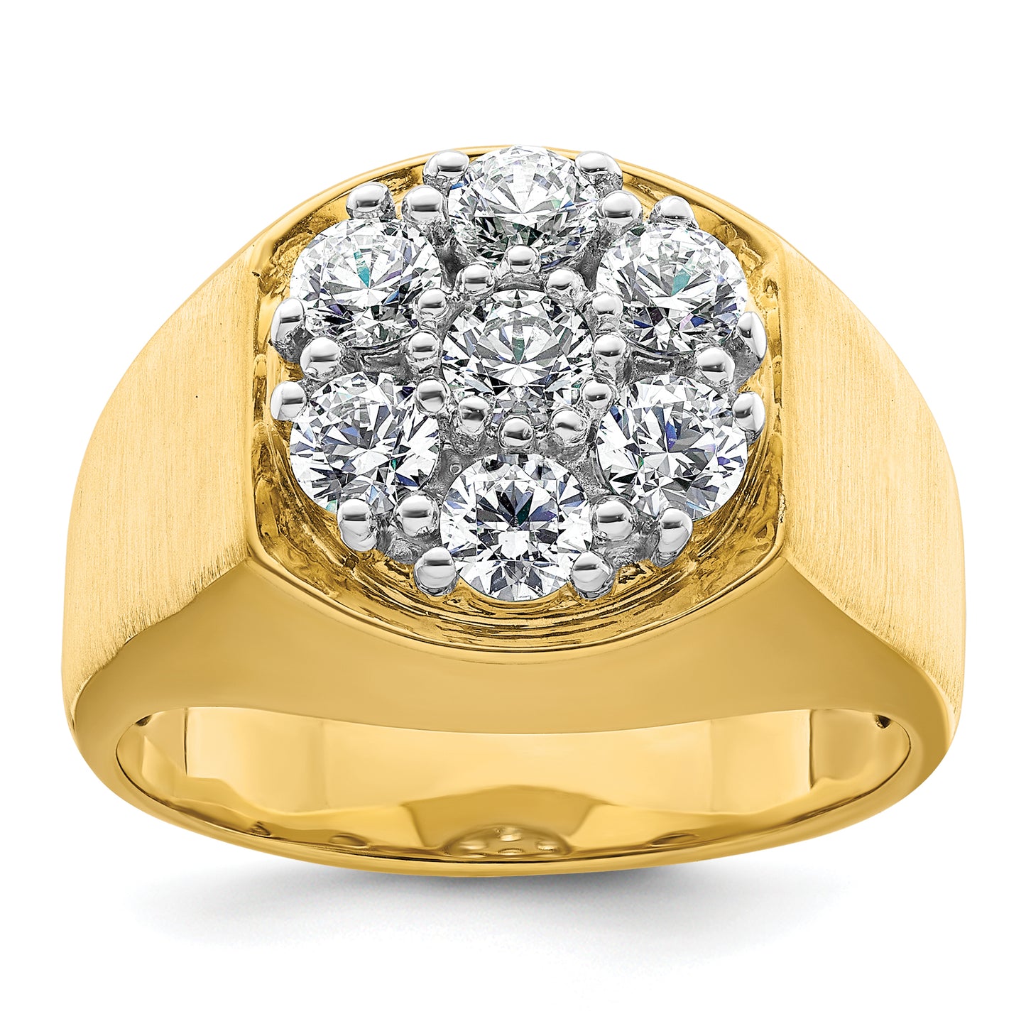 14k Two-Tone 1 3/8 Ct. Lab Grown Diamond VS/SI+ G+ Men's Cluster Ring