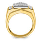 14k Two-tone Two Tone 1 3/4 Ct. Lab Grown Diamond VS/SI+ G+ Men's Polished and Satin Cluster Ring