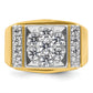 14k Two-tone Two Tone 1 3/4 Ct. Lab Grown Diamond VS/SI+ G+ Men's Polished and Satin Cluster Ring