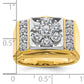 14k Two-tone Two Tone 1 3/4 Ct. Lab Grown Diamond VS/SI+ G+ Men's Polished and Satin Cluster Ring