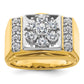 14k Two-tone Two Tone 1 3/4 Ct. Lab Grown Diamond VS/SI+ G+ Men's Polished and Satin Cluster Ring