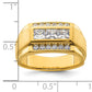 14k Yellow Gold 1 1/8 Ct. Lab Grown Diamond VS/SI+ G+ Polished and Satin Men's Ring