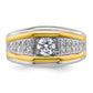 14k Two-tone Two Tone 1/2 Ct. Lab Grown Diamond VS/SI+ G+ Three Stone Men's Ring