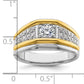 14k Two-tone Two Tone 1/2 Ct. Lab Grown Diamond VS/SI+ G+ Three Stone Men's Ring