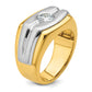 14k Two-tone Two Tone 1 Ct. Lab Grown Diamond VS/SI+ G+ Polished and Satin Men's Ring