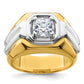 14k Two-tone Two Tone 1 1/2 Ct. Lab Grown Diamond VS/SI+ G+ Polished Men's Ring