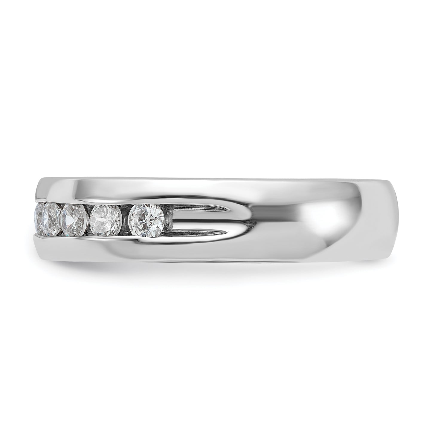 14k White Gold 1/2 Ct. Lab Grown Diamond VS/SI+ G+ Nine Stone Polished Men's Ring