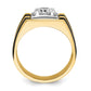 14k Two-tone Two Tone with Black Rhodium 1 Ct. Lab Grown Diamond VS/SI+ G+ Polished and Satin Men's Ring