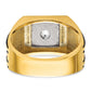 14k Two-tone Two Tone with Black Rhodium 1 Ct. Lab Grown Diamond VS/SI+ G+ Polished and Satin Men's Ring