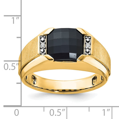 10K Yellow Gold Ibgoodman Men'S Polished And Satin Gemstone Ring Mounting