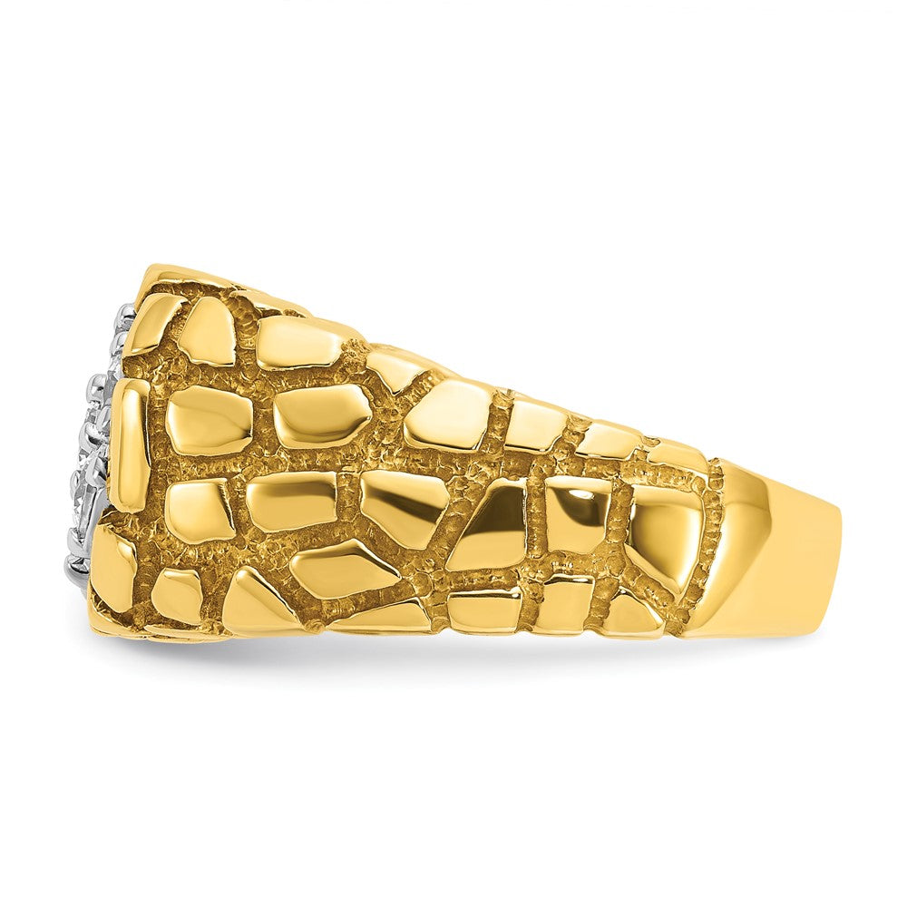 10K Two-Tone Men'S Yellow Gold Nugget Cluster Ring Mounting