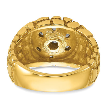 10K Two-Tone Men'S Yellow Gold Nugget Cluster Ring Mounting