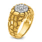 14k Two-Tone 1 Ct. Lab Grown Diamond VS/SI+ G+ Men's Textured Cluster Nugget Ring