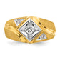 14k Two-Tone Men's Satin Lab Grown VS/SI FGH Diamond Ring