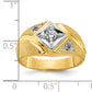 14k Two-Tone Men's Satin Lab Grown VS/SI FGH Diamond Ring