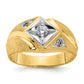 14k Two-Tone Men's Satin Lab Grown VS/SI FGH Diamond Ring