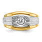 14k Two-tone Two Tone 1/3 Ct. Lab Grown Diamond VS/SI+ G+ Polished and Satin Men's Ring