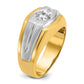 14k Two-tone Two Tone 1/3 Ct. Lab Grown Diamond VS/SI+ G+ Polished and Satin Men's Ring