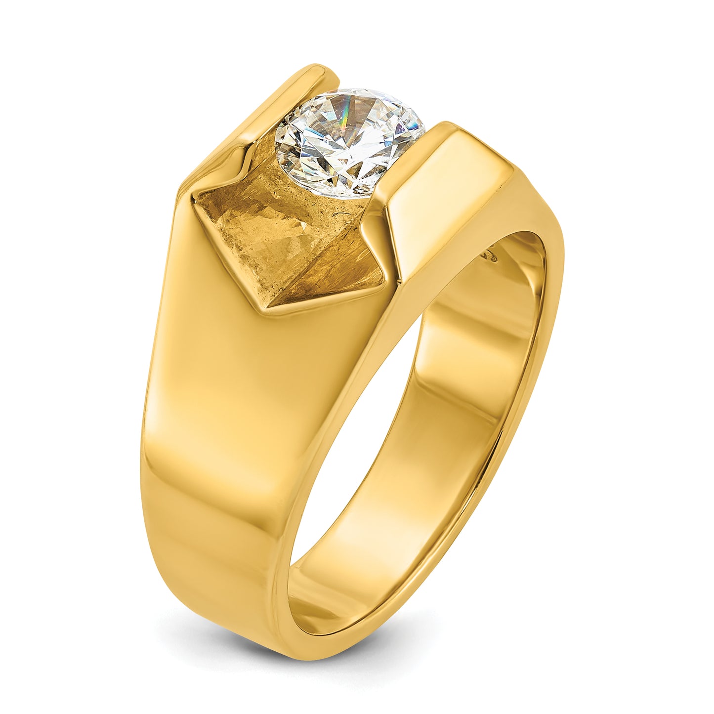 14k Yellow Gold 1 Ct. Lab Grown Diamond VS/SI+ G+ Men's Ring