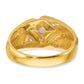 14k Yellow Gold with White Rhodium 1/5 Ct. Lab Grown Diamond VS/SI+ G+ Polished and Satin Men's Ring