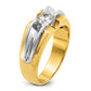 14k Two-tone Two Tone 1/2 Ct. Lab Grown Diamond VS/SI+ G+ Polished and Satin Men's Ring