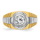 14k Two-tone Two Tone 1 Ct. Lab Grown Diamond VS/SI+ G+ Polished Satin and Textured Men's Ring