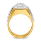 14k Two-tone Two Tone 1 Ct. Lab Grown Diamond VS/SI+ G+ Polished and Grooved Men's Ring